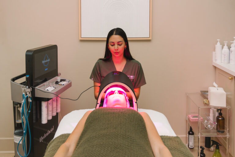 Woman undergoing Hydrafacial in New Orleans